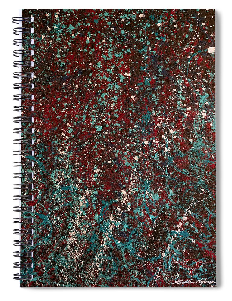 Abstract Spiral Notebook featuring the painting geM by Heather Meglasson Impact Artist