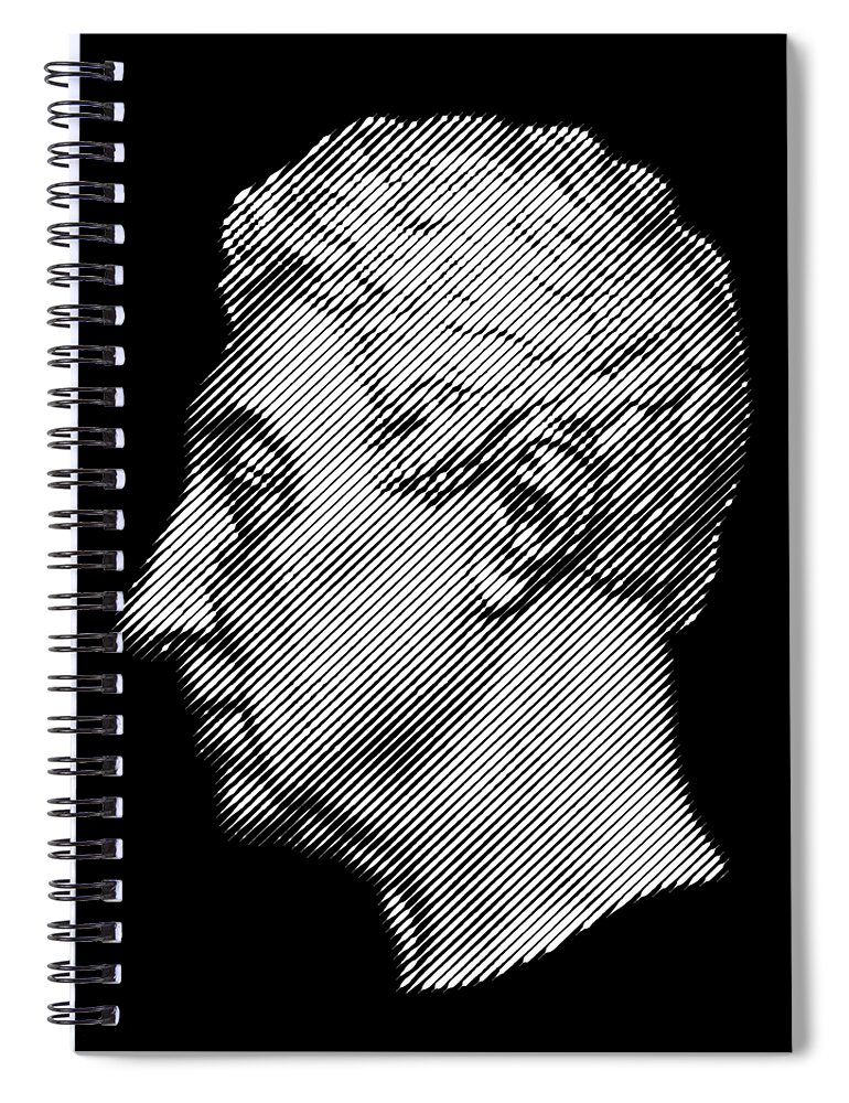 Lafayette Spiral Notebook featuring the digital art general Lafayette, portrait by Cu Biz