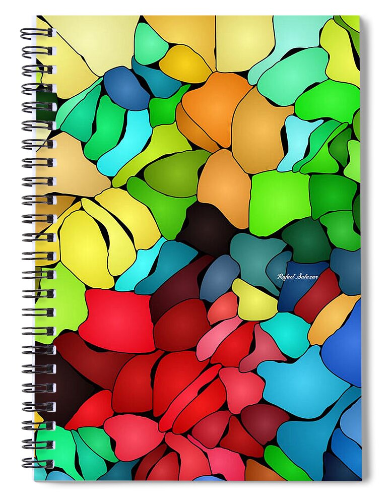 Abstract Spiral Notebook featuring the painting Generous Spirit by Rafael Salazar