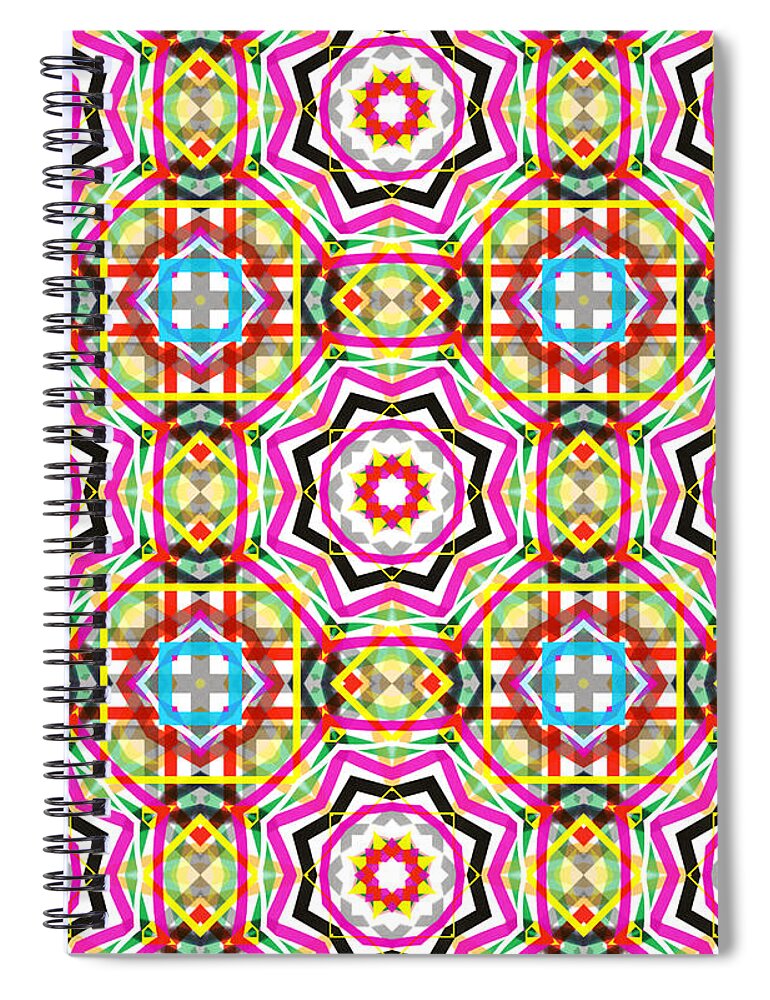 Pattern Spiral Notebook featuring the digital art Geneva by Meghan Elizabeth