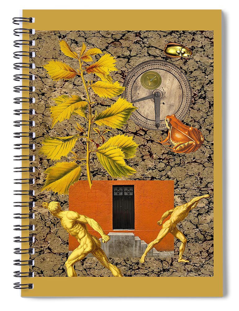 Yellow Leaves Spiral Notebook featuring the digital art Genga Warriors by Lorena Cassady