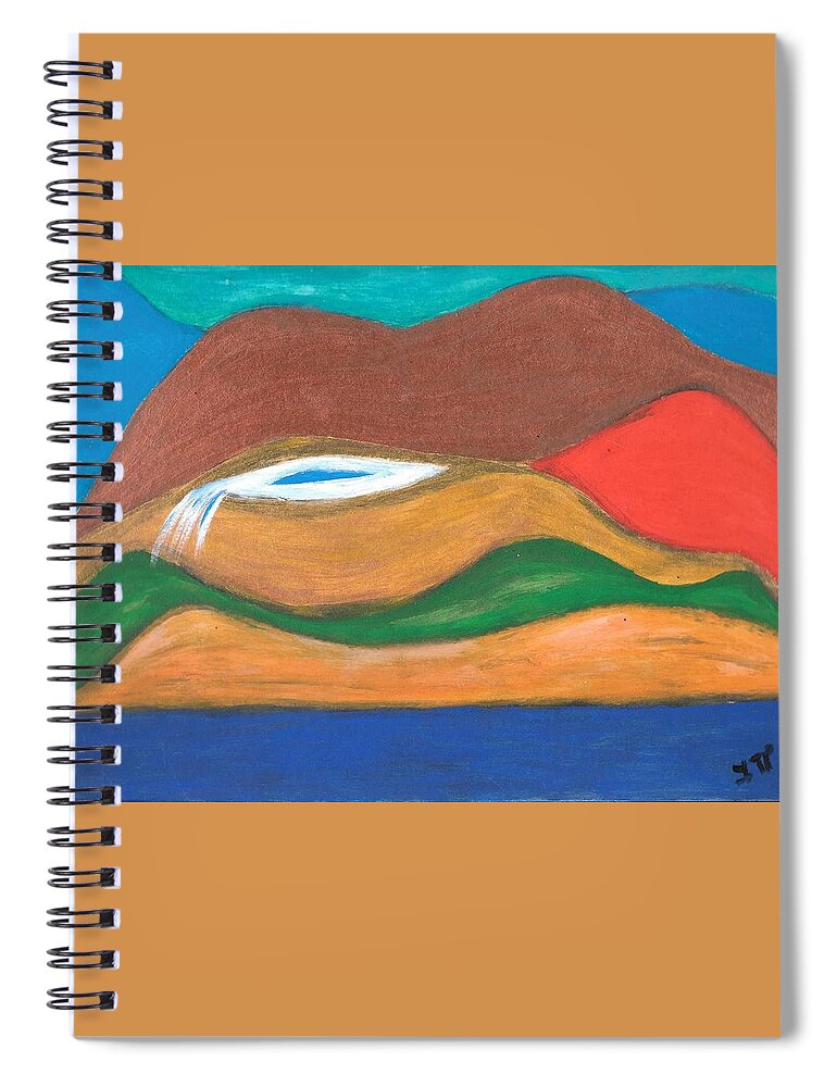 Genie Spiral Notebook featuring the painting Genie Land by Esoteric Gardens KN