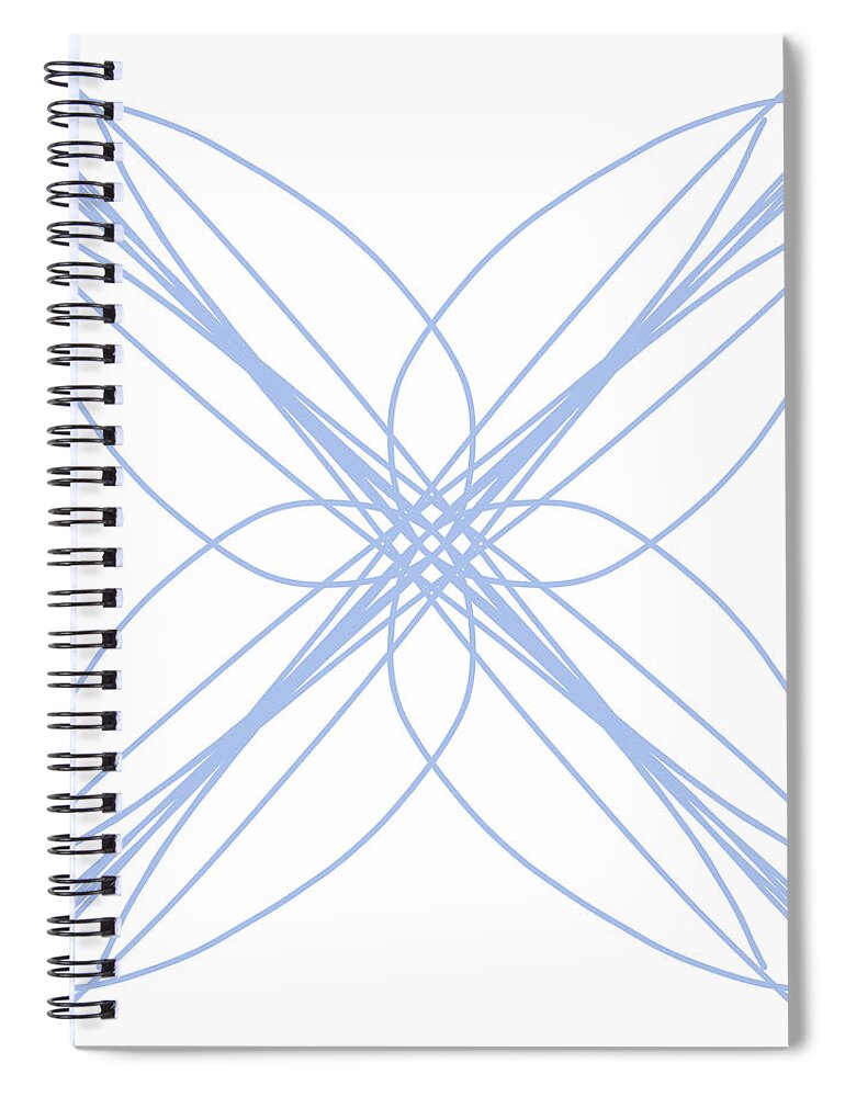 Blue Lines Spiral Notebook featuring the digital art Geometrical Pattern - Christmas Flower by Patricia Awapara
