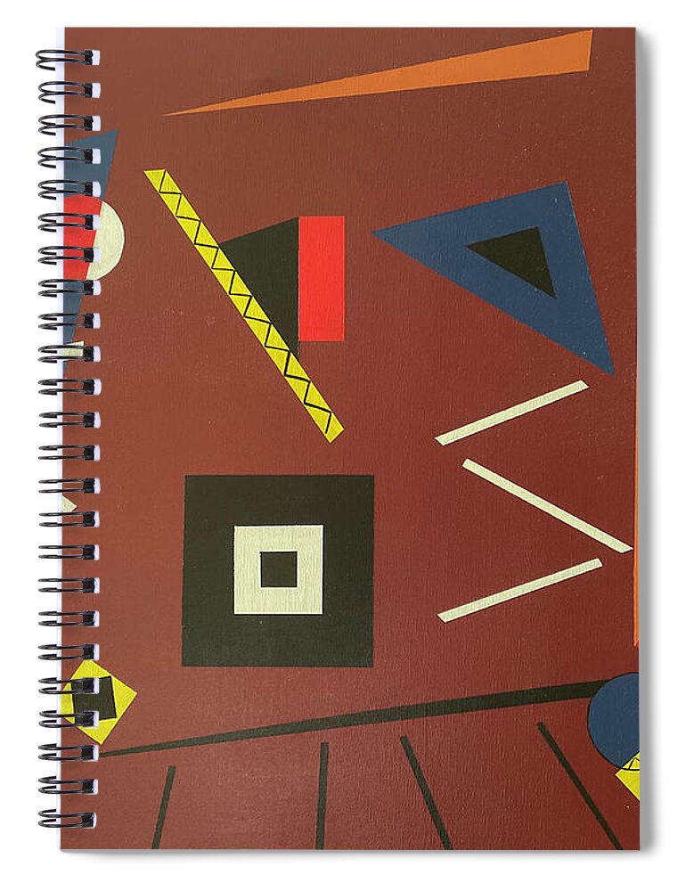 Abstract Spiral Notebook featuring the painting Geometrical Play 2 by Karin Eisermann
