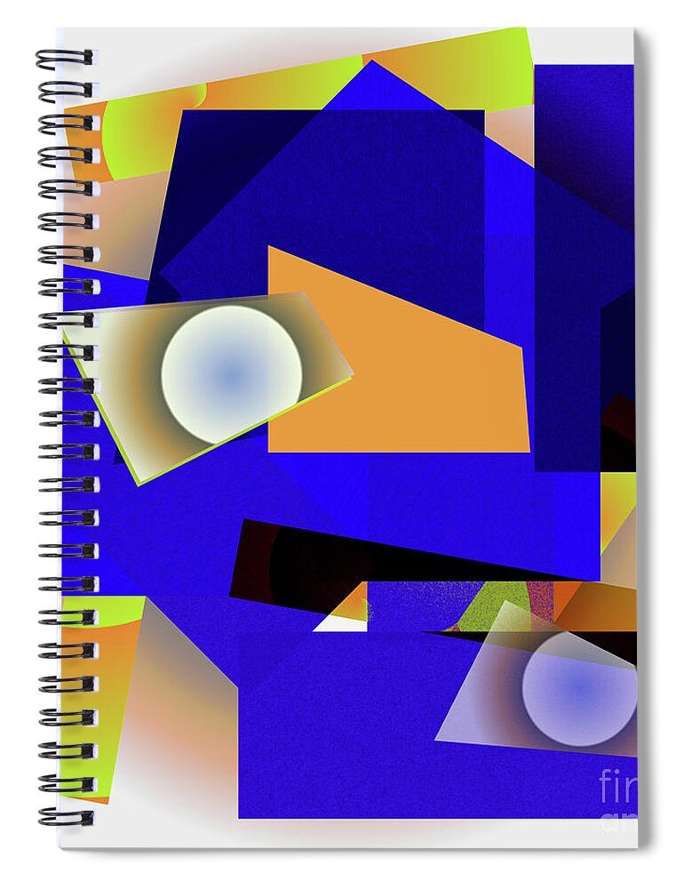 Abstract Spiral Notebook featuring the digital art Geometrics Colorized by Kae Cheatham