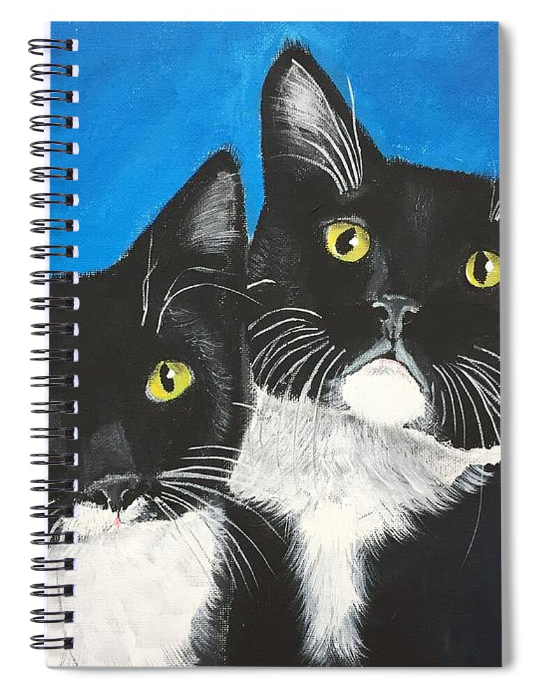Pets Spiral Notebook featuring the painting George and Grayson by Kathie Camara