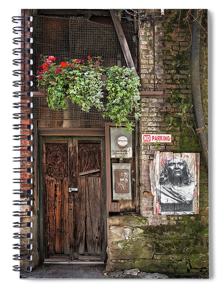 Geraniums Spiral Notebook featuring the photograph Geranium Alley by Carmen Kern
