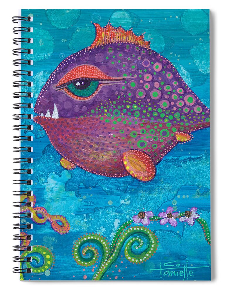 Fish Spiral Notebook featuring the painting Geronimo by Tanielle Childers