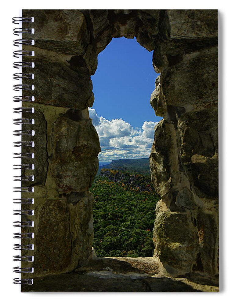 Gertrude's Nose From Mohonk Tower View Spiral Notebook featuring the photograph Gertrude's Nose from Mohonk Tower View by Raymond Salani III