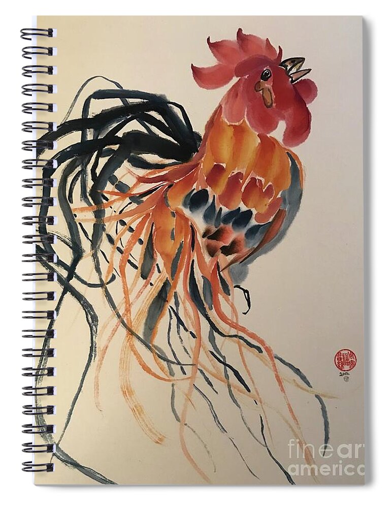 Chinese Spiral Notebook featuring the painting Get Up I Say by Jo-An Frances