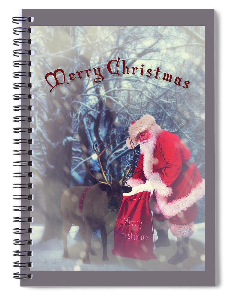 Santa Spiral Notebook featuring the digital art Getting Ready by Rosette Doyle