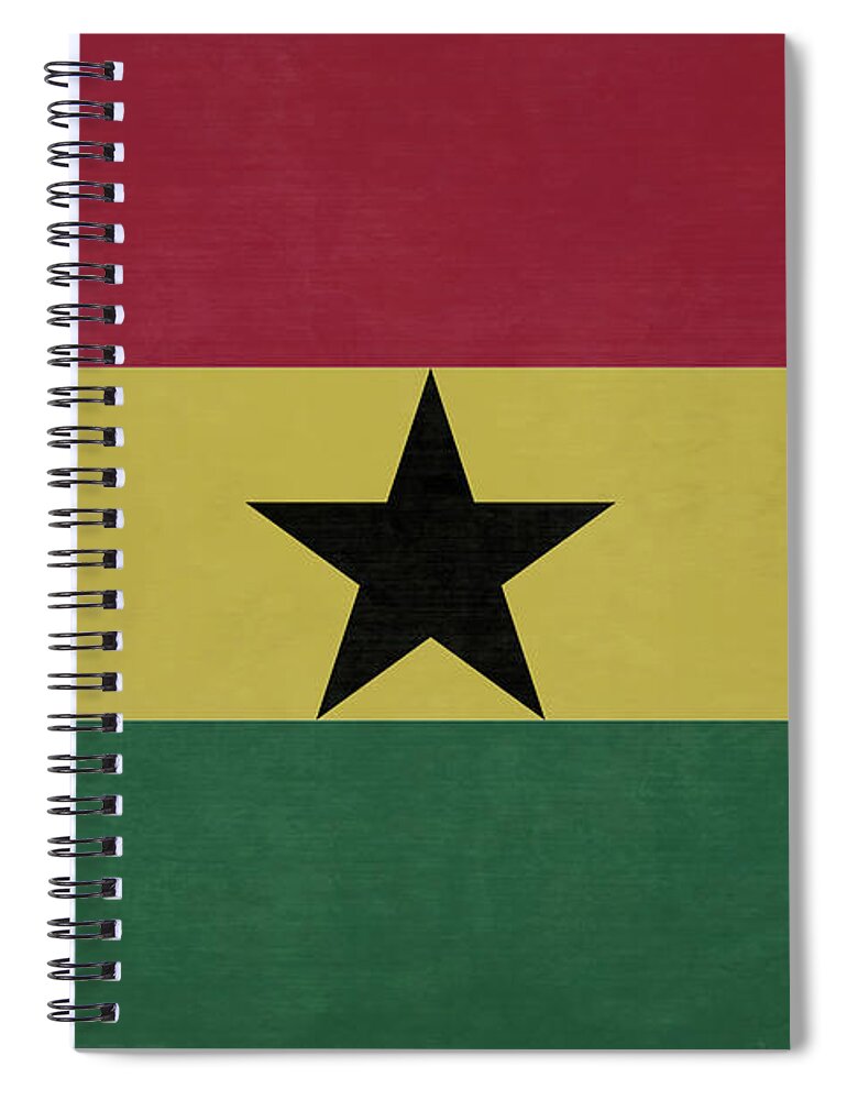 World Flag Spiral Notebook featuring the digital art Ghana Flag by Leslie Montgomery