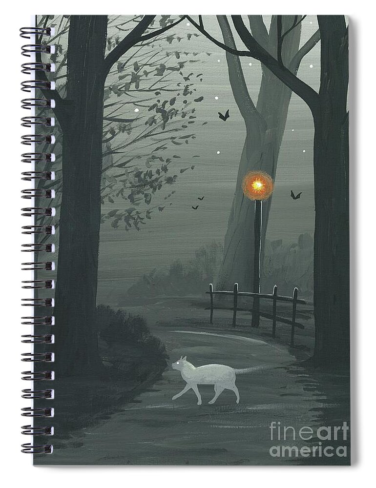 Print Spiral Notebook featuring the painting Ghost In The Mist by Margaryta Yermolayeva