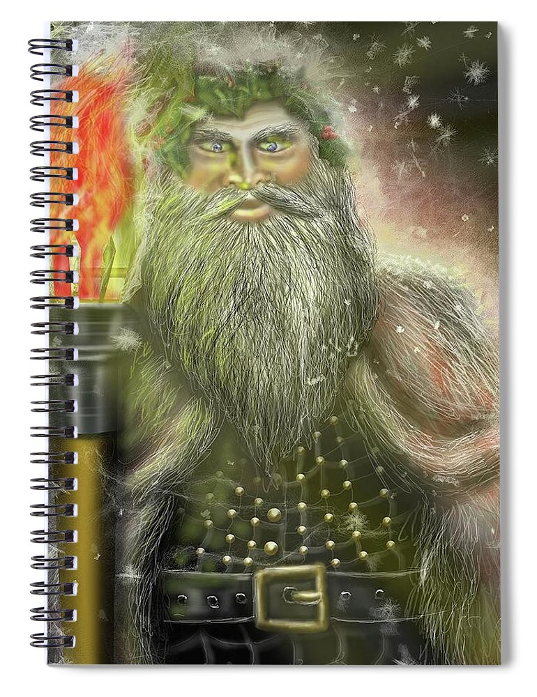 #christmastime #holidays Spiral Notebook featuring the digital art Ghost of Christmas Present by Rob Hartman
