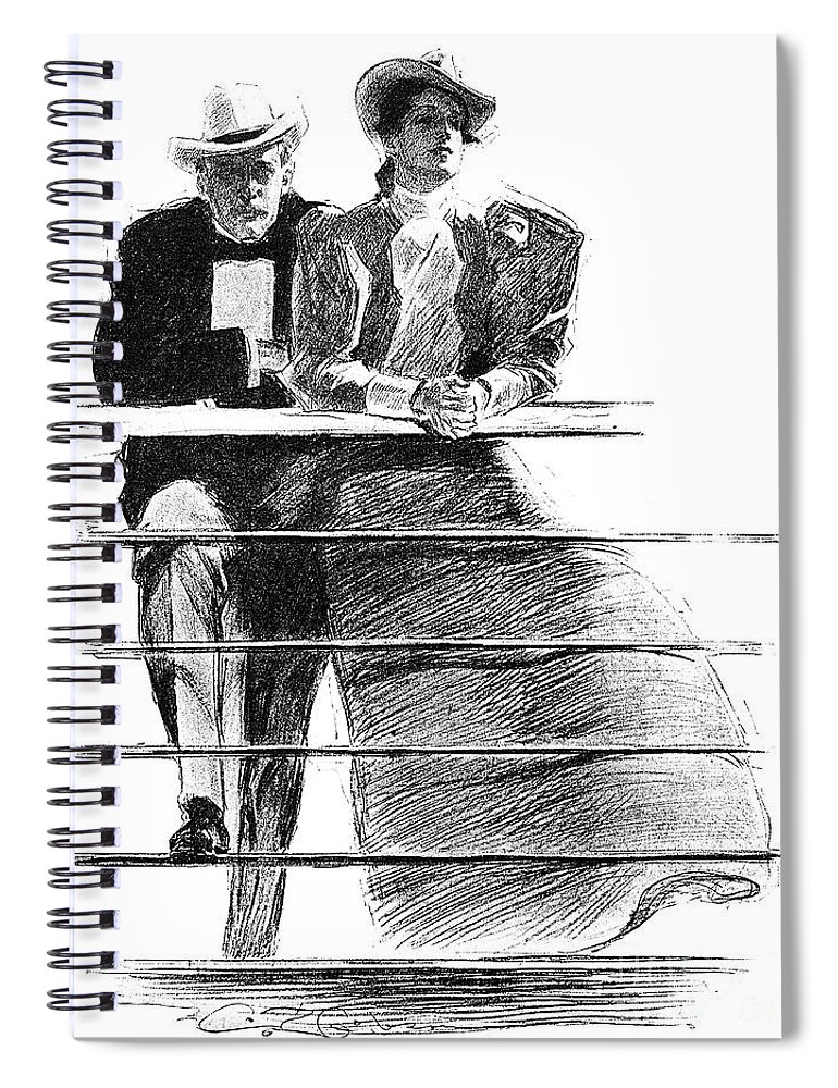 1897 Spiral Notebook featuring the photograph Gibson Couple, 1897 by Granger