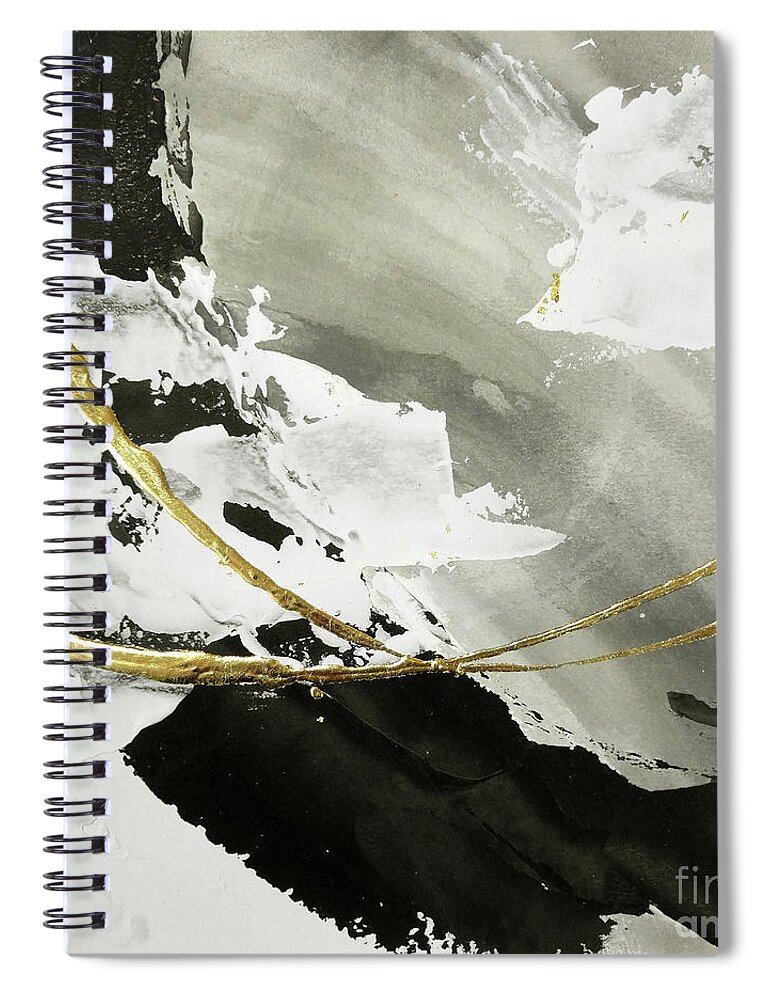 Original Watercolors Spiral Notebook featuring the painting Gilded Arcs 1 by Chris Paschke