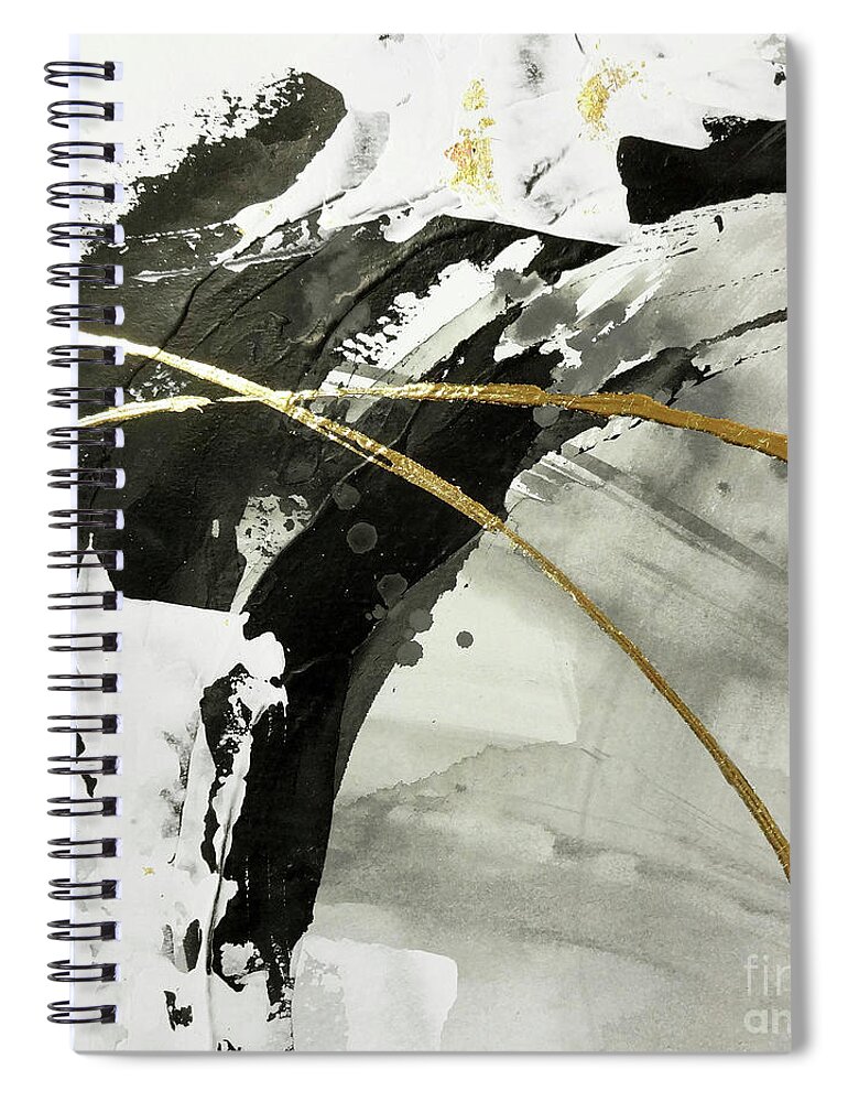 Original Watercolors Spiral Notebook featuring the painting Gilded Arcs 2 by Chris Paschke