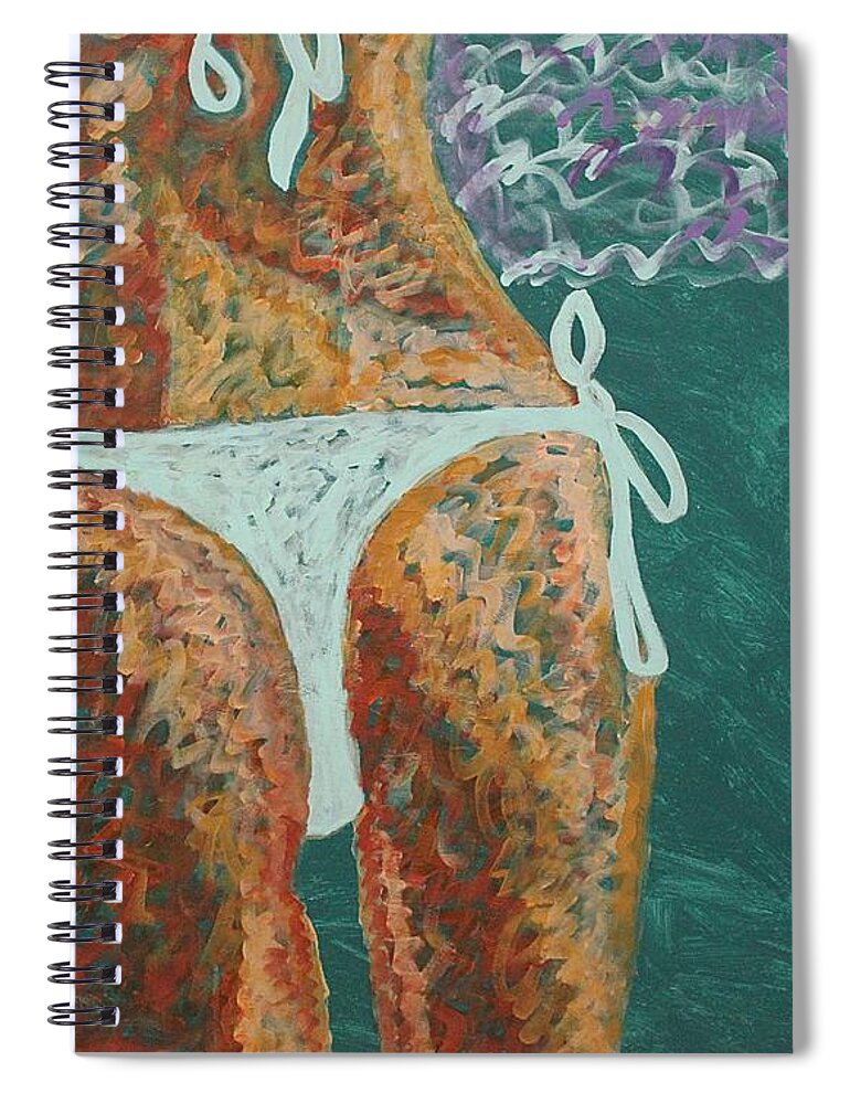 Girl From Ipanema Spiral Notebook featuring the painting Girl from Ipanema original painting by Sol Luckman