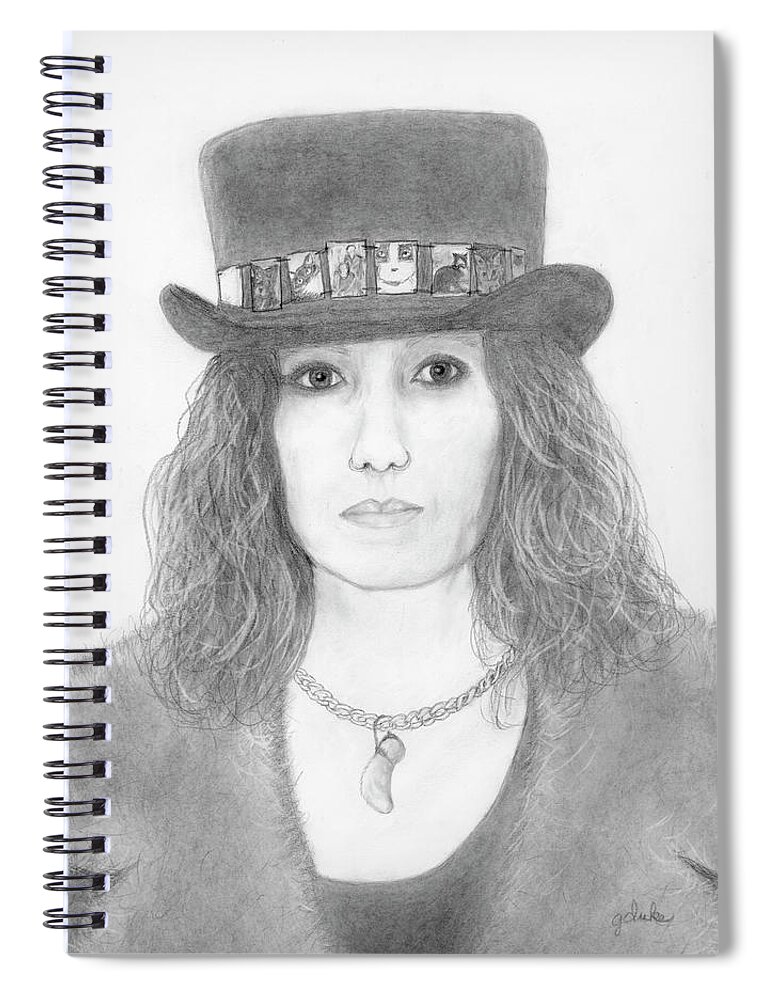 Portrait Spiral Notebook featuring the photograph Girl in Top Hat by Gerri Duke