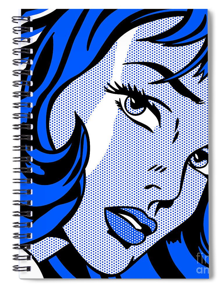 Girl with Hair Ribbon 1965 BLACKBLUE Spiral Notebook by Bobbi Freelance -  Fine Art America