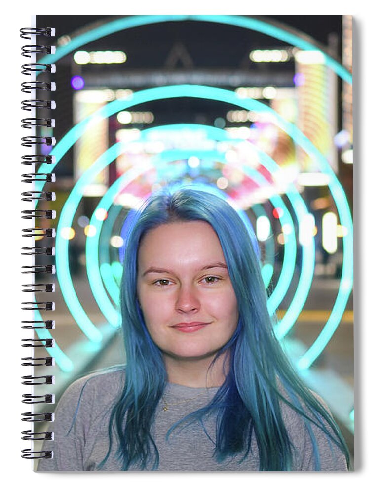 Wembley Spiral Notebook featuring the photograph Girl with the blue hair by Andrew Lalchan