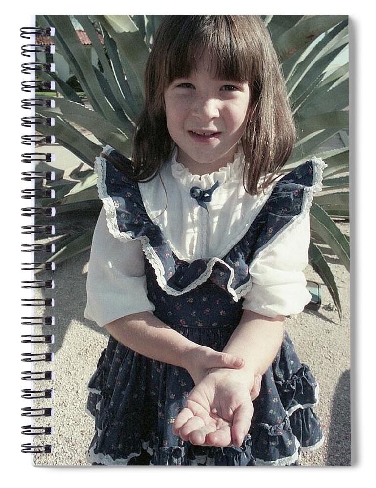 Tucson Spiral Notebook featuring the photograph Girl with Tooth and Cactus by Jeremy Butler
