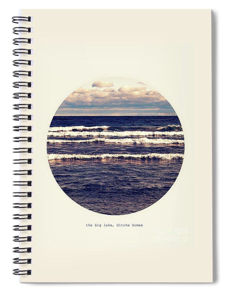 Photo Spiral Notebook featuring the digital art Gitche Gumee by Phil Perkins