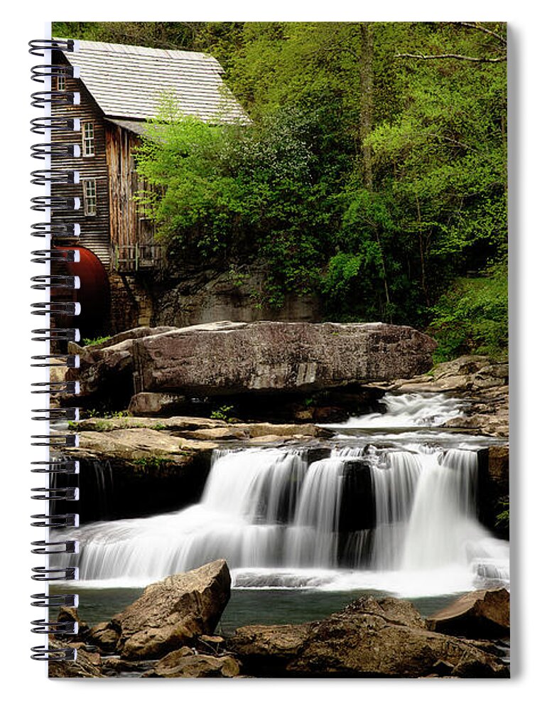 Appalachian Mountains Spiral Notebook featuring the photograph Glade Creek Grist Mill by Andy Crawford