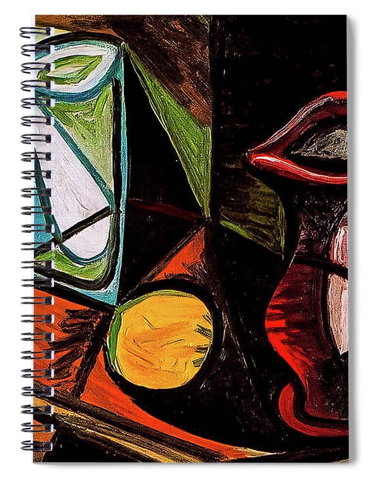 Glass Spiral Notebook featuring the painting Glass and Pitcher by Pablo Picasso 1944 by Pablo Picasso