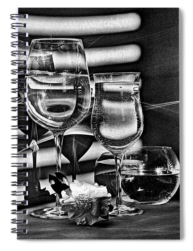 Glass Spiral Notebook featuring the photograph Glass and water by Andrei SKY
