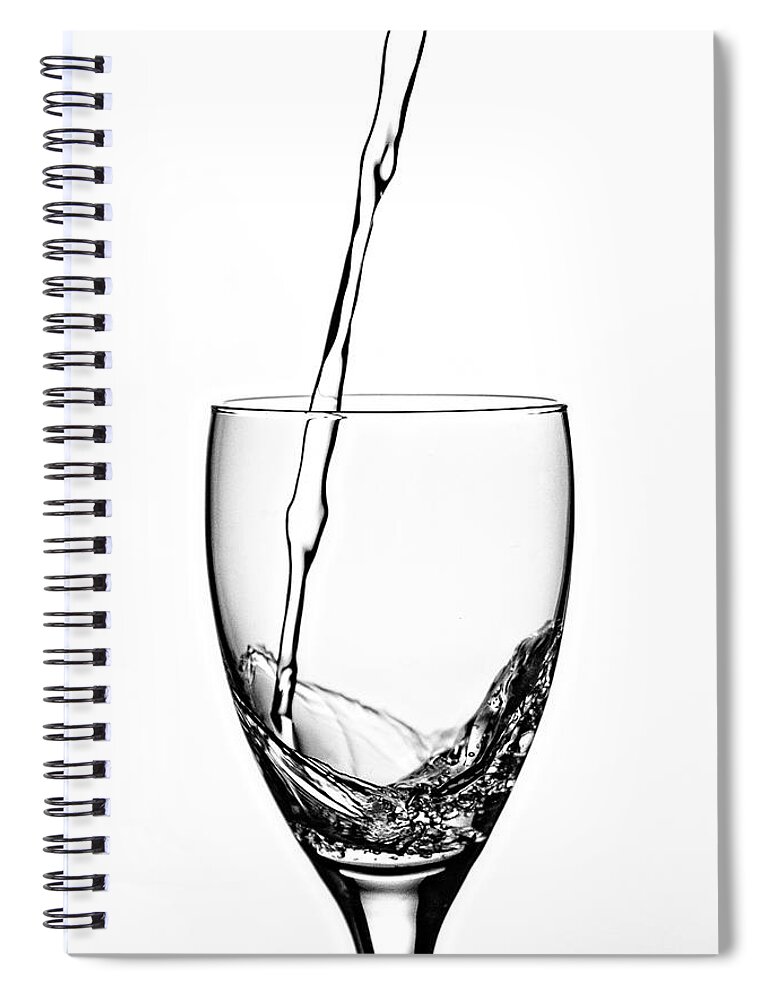 Liquid Spiral Notebook featuring the photograph Glass Half Full by Carmen Kern