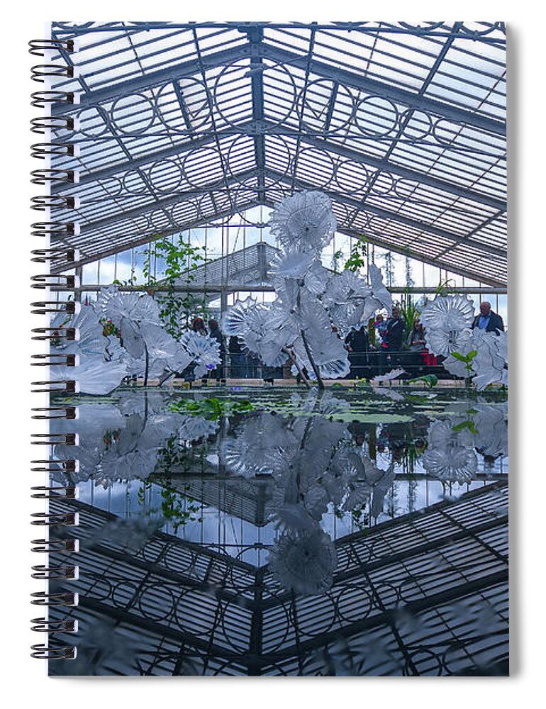 Glasshouse Spiral Notebook featuring the photograph Glass house reflection by Andrew Lalchan