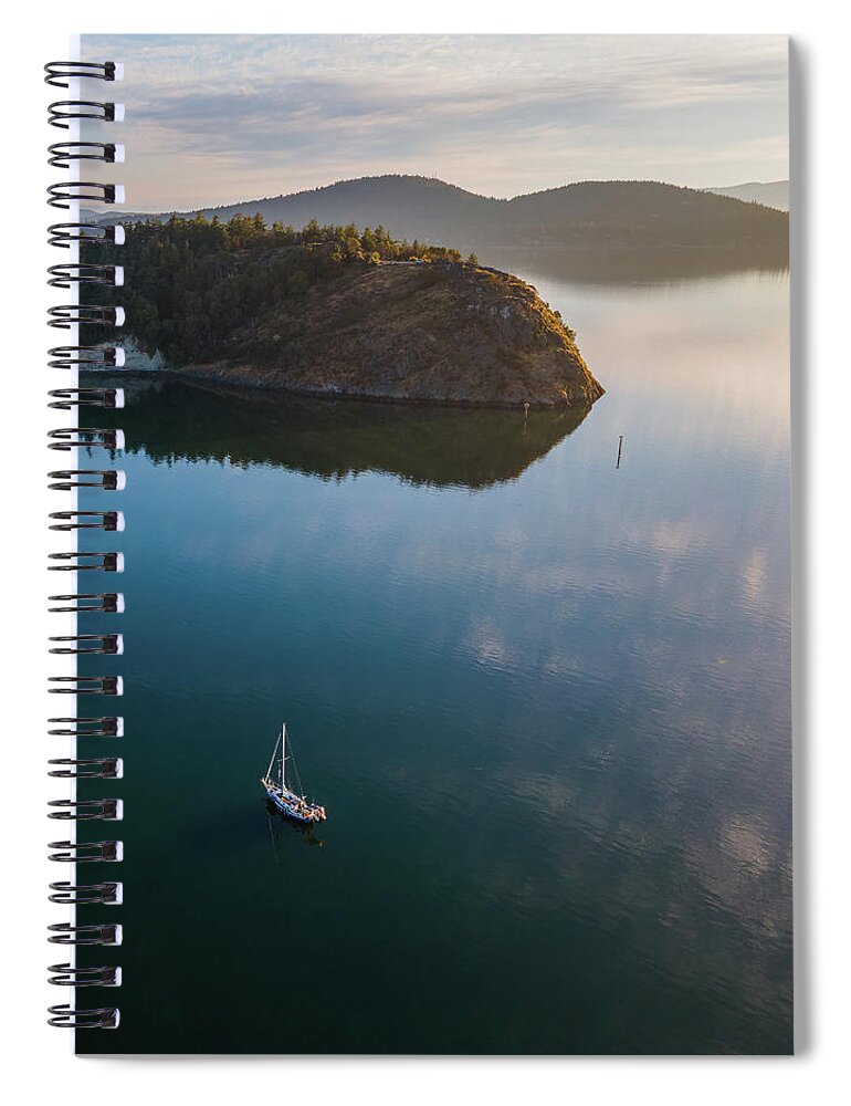 Sailboat Spiral Notebook featuring the photograph Glassy Calm by Michael Rauwolf