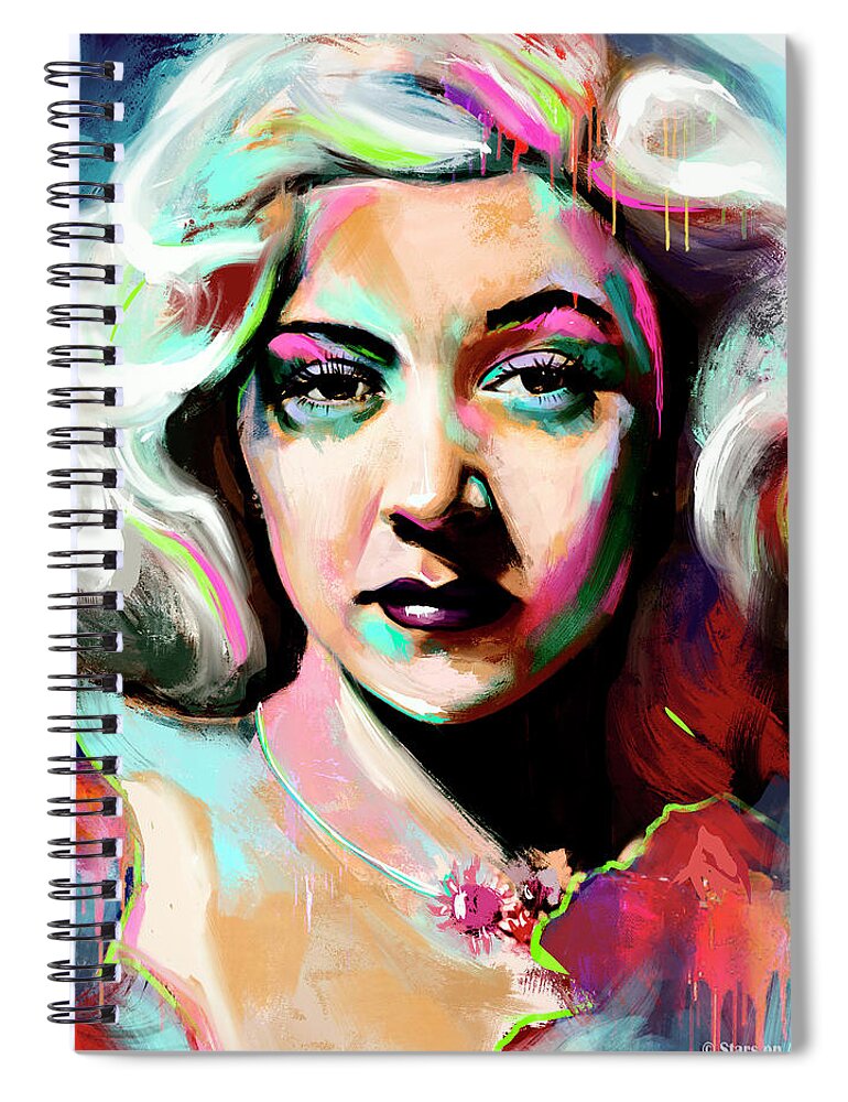Gloria Spiral Notebook featuring the painting Gloria Grahame painting by Movie World Posters