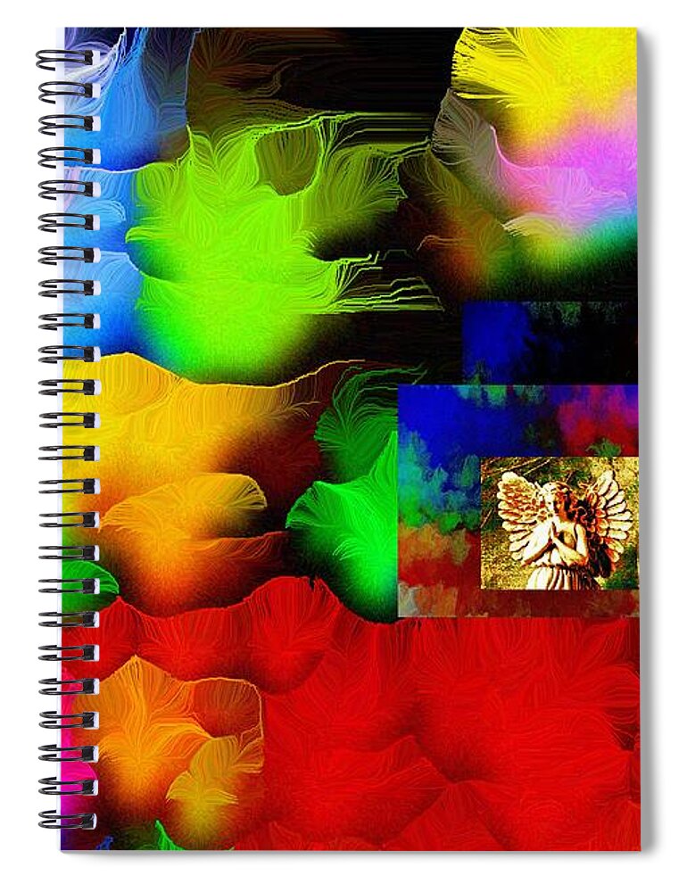 Book Art Spiral Notebook featuring the mixed media Glorious Morning in the Garden of Justice and Mercy by Aberjhani