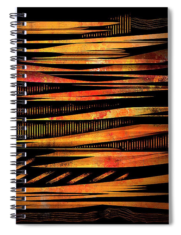 Contemporary Spiral Notebook featuring the digital art Glow Stack by Marina Flournoy