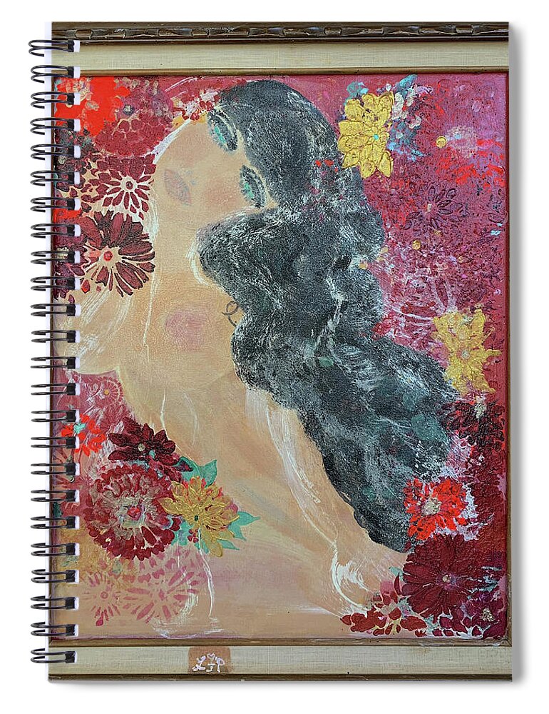 Girl Spiral Notebook featuring the painting Hermosa by Leslie Porter