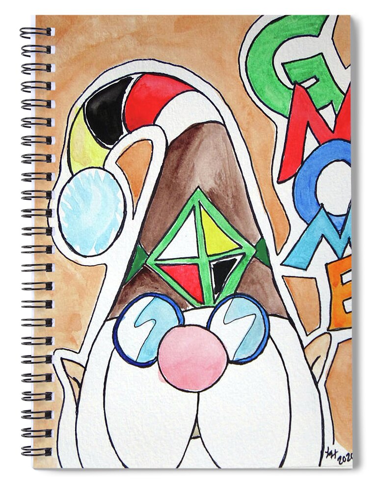  Spiral Notebook featuring the painting Gnome by Loretta Nash