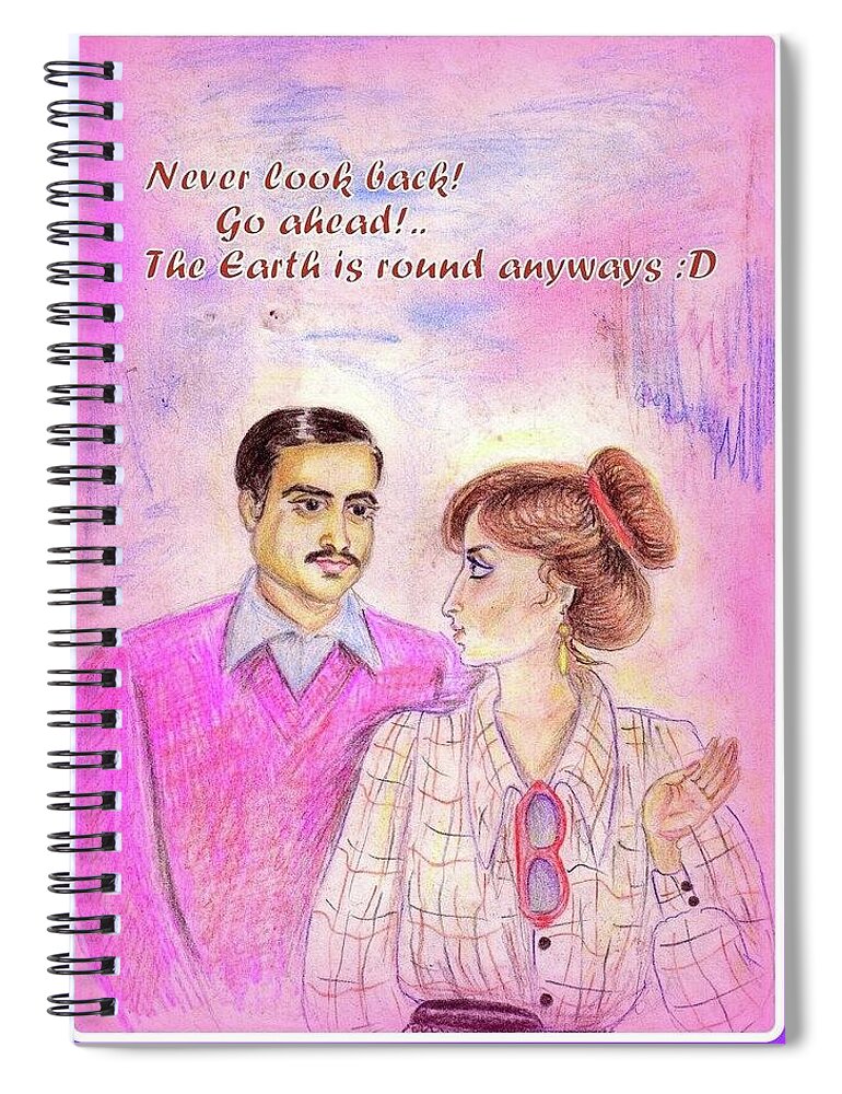 Quot Spiral Notebook featuring the drawing Go Ahead by Nadia Birru