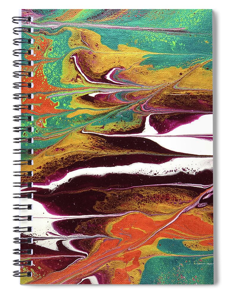 Go With The Flow Spiral Notebook featuring the painting Go With the Flow by Zan Savage