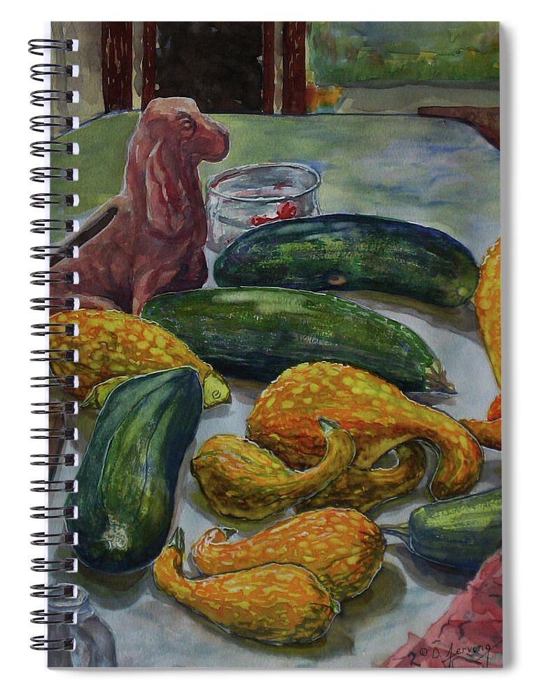  Spiral Notebook featuring the painting Gourd Dog by Douglas Jerving