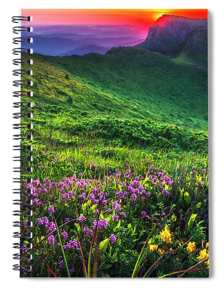 Balkan Mountains Spiral Notebook featuring the photograph Goat Wall by Evgeni Dinev