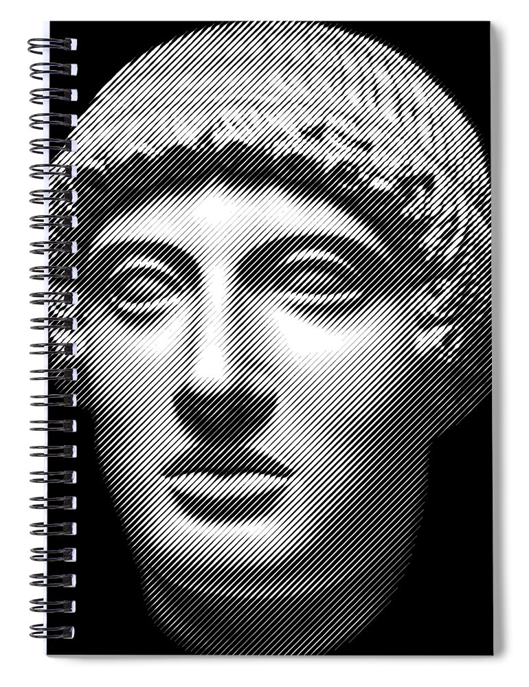 Greek Spiral Notebook featuring the digital art god Apollo aka Apollon by Cu Biz