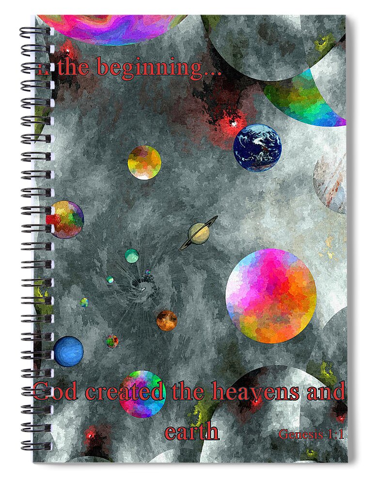 Creation Spiral Notebook featuring the digital art God Created by Glenn McCarthy Art and Photography