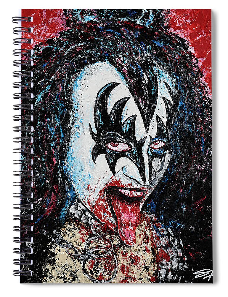 Kiss Spiral Notebook featuring the painting God of Thunder by Steve Follman