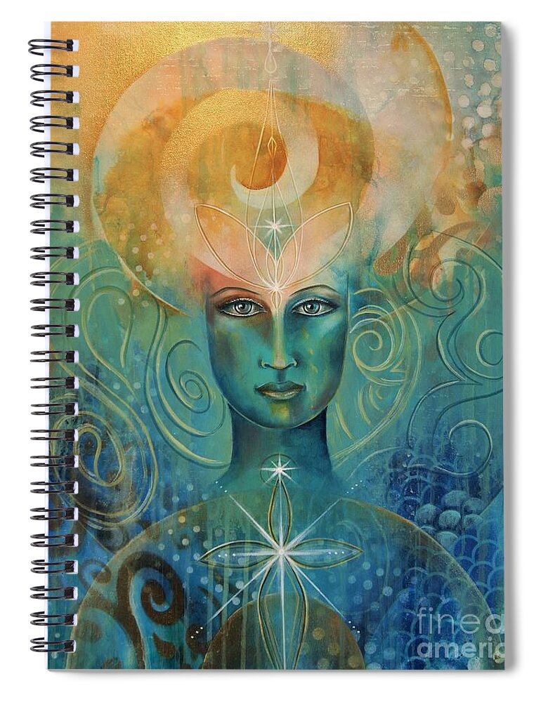Painting Spiral Notebook featuring the painting Goddess 10 by Reina Cottier