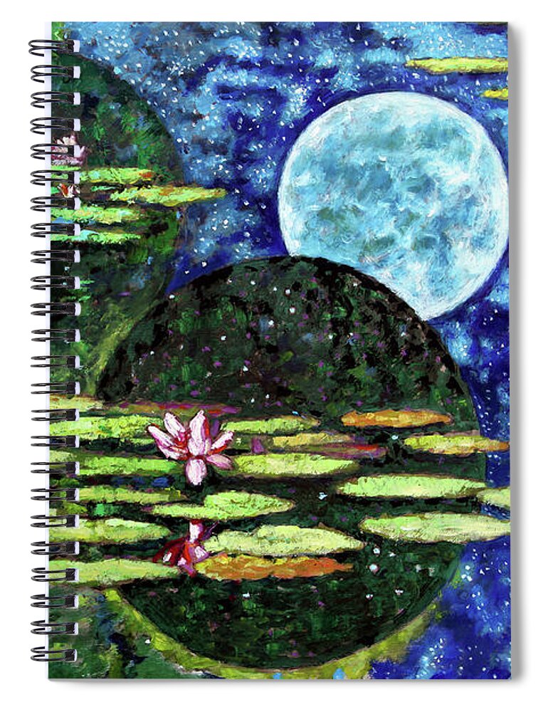Water Lilies Spiral Notebook featuring the painting God's Dream by John Lautermilch