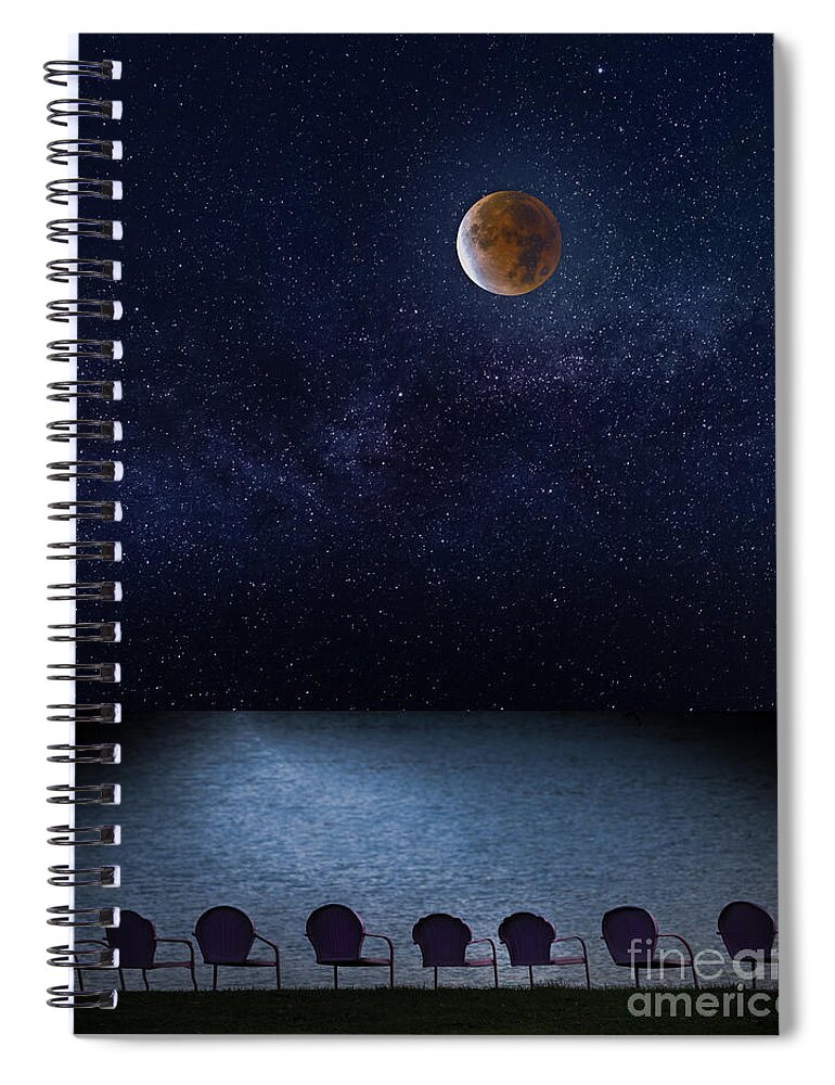 Beaver Moon Spiral Notebook featuring the photograph God's Home Theater by Sandra Rust