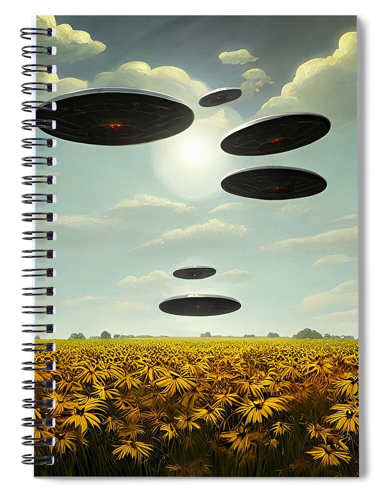 Ufo Spiral Notebook featuring the digital art Going Home by Vennie Kocsis