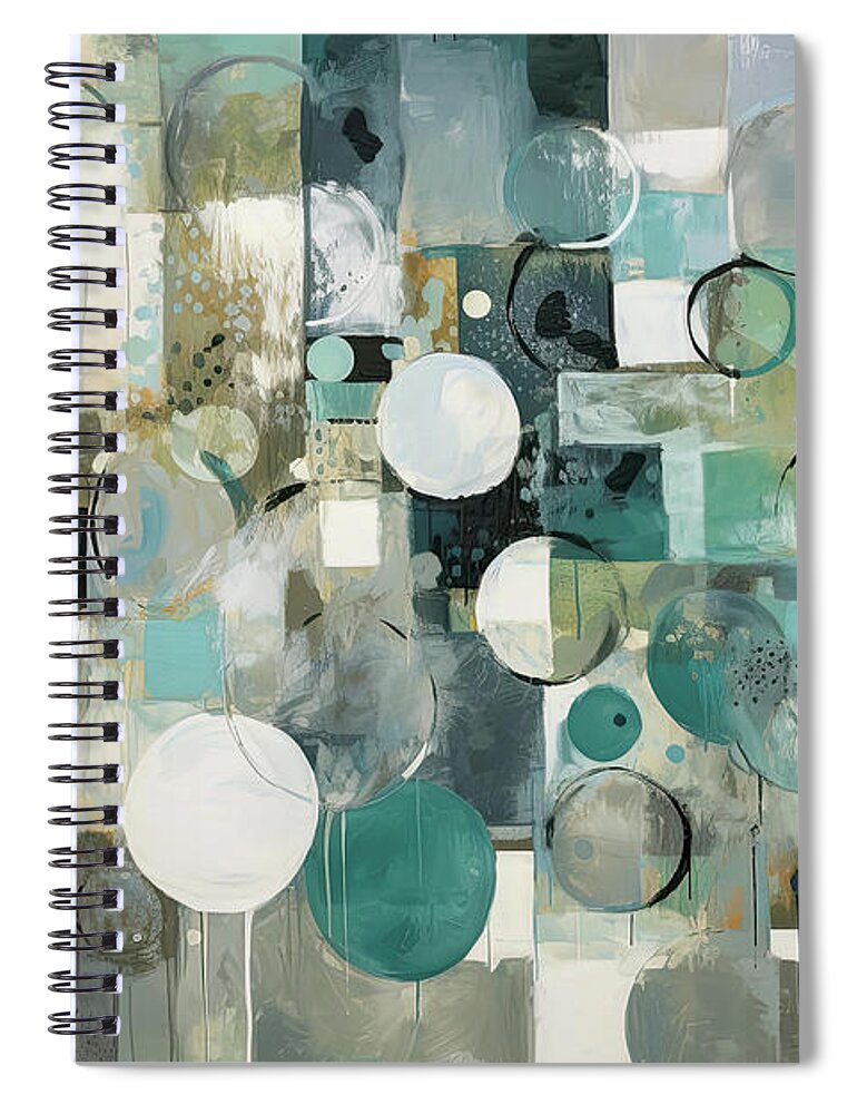  Circle Abstract Spiral Notebook featuring the painting Going In Circles by Tina LeCour